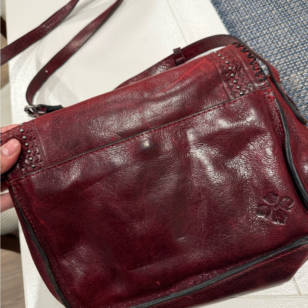 Patricia Nash Burgundy Leather Clutch with Tassel - Picture 3 of 3